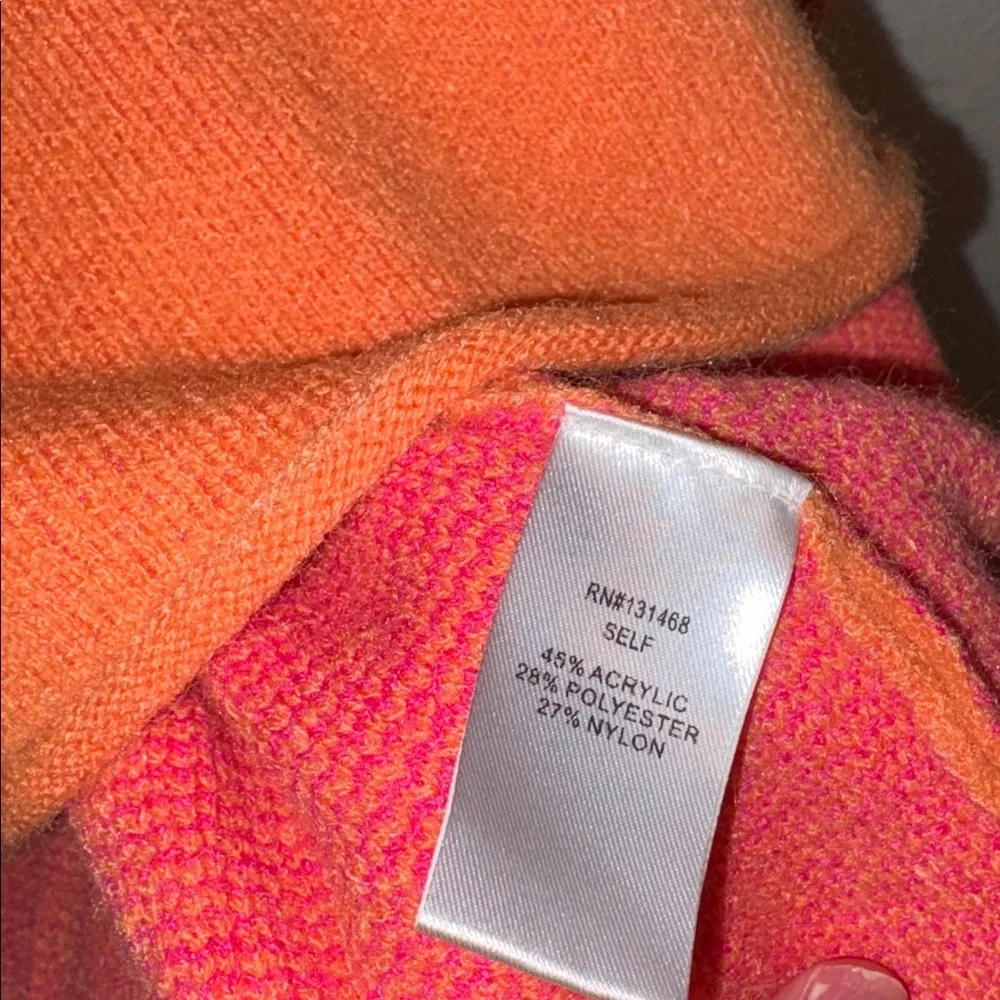 Fate Vibrant Pink and Orange Cowl Neck Sweater